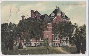 1909 McPHERSON Kansas Kans Ks Postcard HIGH SCHOOL