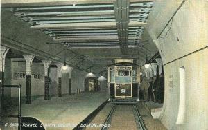 Boston Massachusetts C-1910 Subway Tunnel Station Railroad Postcard 239