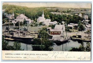 1905 Shipping Lumber at Bear River Nova Scotia Canada Antique Posted Postcard