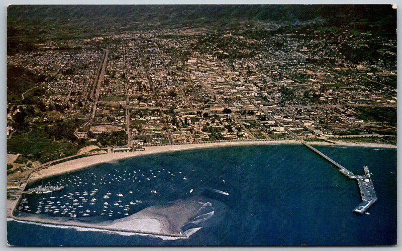 Santa Barbara California 1960s Postcard Aerial View