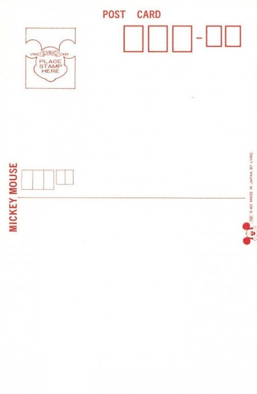 LPD87     Disney 6 x 4 inches Postcard Mickey Mouse