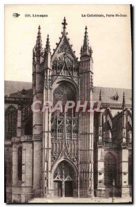 Old Postcard Limoges La Cathedrale Porte St Jean