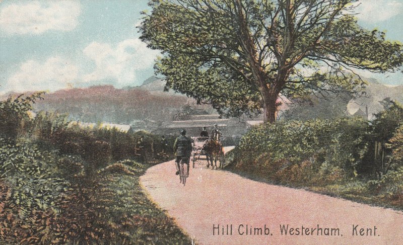 WESTERHAM, HILL CLIMB, Kent - Vintage POSTCARD