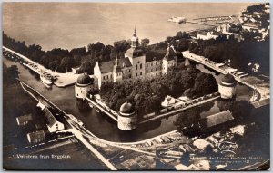 Vadstena Fran Flygplan Sweden Buildings Panorama Real Photo RPPC Postcard