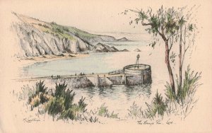 Vintage Pencil Sketch Postcard 