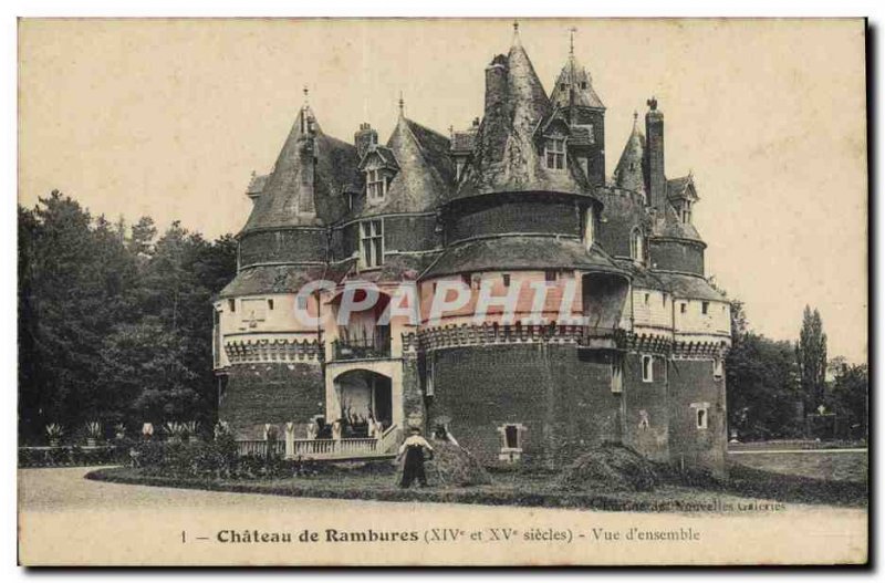 Old Postcard Chateau Rambures Overview