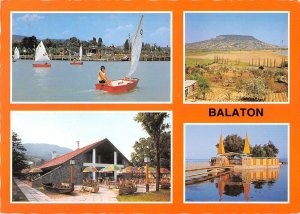 B108347 Hungary Greetings from Lake Balaton Boats Terrace Hotel real photo uk