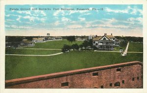 1920s Postcard; Pensacola FL Parade Ground & Barracks, Fort Barracks Unposted