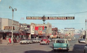 AK, Anchorage, Alaska, Fourth Avenue, 50s Cars, Colourpicture No P29009