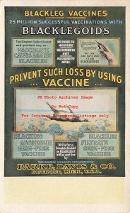 Advertising Postcard, Parke, Davis & Co, Blackleg Vaccines, Blacklegoids,Detroit
