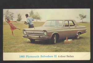 1965 PLYMOUTH BELVEDERE II VINTAGE CAR DEALER ADVERTISING POSTCARD MOPAR