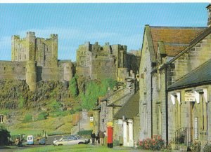 Northumberland Postcard - Bamburgh Castle and Village - Ref TZ2761