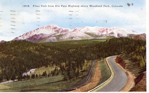 CO - Pike's Peak from Ute Pass Hwy above Woodland Park