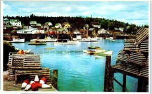 Postcard - A Typical Maine Village - New Harbor, Maine