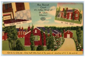 1940 Multi-View Blue Bonnet Court Building St Louis Missouri MO Antique Postcard