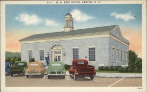 Canton North Carolina NC Post Office c1930s-40s Linen Postcard