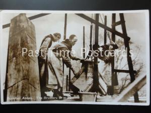 Old RP - Buckfast Abbey, THE BROTHERS AT WORK doing STONE MASONARY