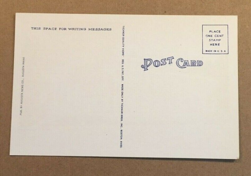 UNUSED .01 LINEN POSTCARD - Y.M.C.A., AUGUSTA, MAINE