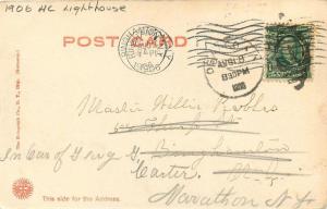 1908 Lighthouse Mouth Oswego River Fort Ontario New York hand colored 4756