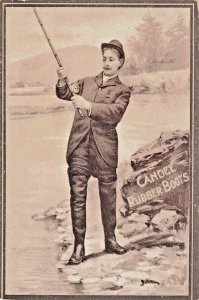 New Haven CT Candee Rubber Boots Fisherman Trade Card