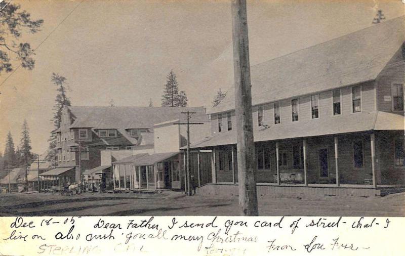 Sterling CA Street View Storefronts Horse & Wagon in 1905 Real Photo Postcard