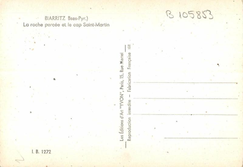 B105853 France Biarritz La roche Percee et le Cap Saint Martin