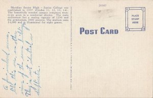 Postcard New Senior High Junior College + Stadium Meridian MS