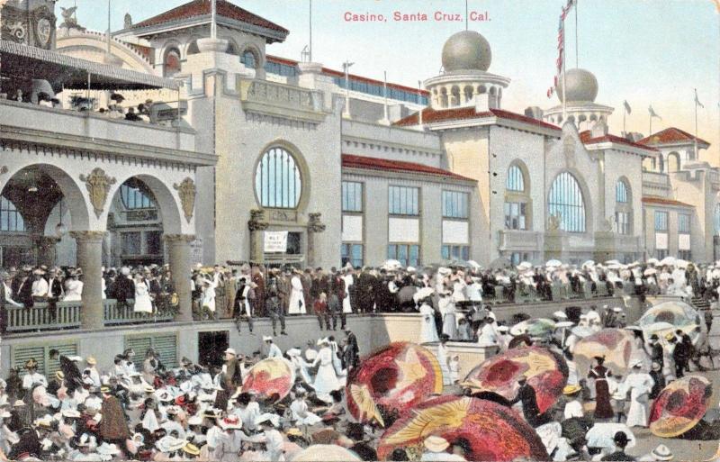 SANTA CRUZ CALIFORNIA~THE CASINO-BIG PARTY-NEWMAN COMPANY PUBL POSTCARD 1910s