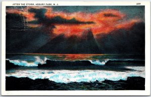 VINTAGE POSTCARD AFTER THE STORM AT ASBURY PARK NEW JERSEY POSTED 1932