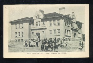 FAIRBURY NEBRASKA HIGH SCHOOL BUILDING VINTAGE POSTCARD 1911 CONCORDIA KS