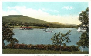Vintage Postcard 1920's View Camden Harbor Camden Maine ME
