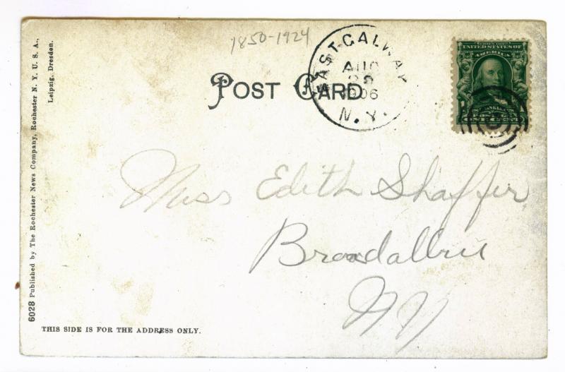 East Galway to Broadalbin, New York 1906 used Postcard, Fulton Chain Lakes