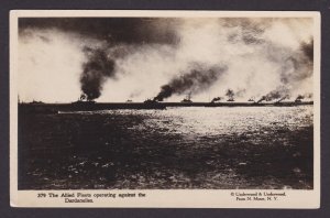 UNITED STATES, Postcard, The Allied Fleets operating against the Dardanelles WWI