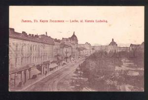 040188 POLAND UKRAINE LWOW Karla Ludowika street Vintage PC