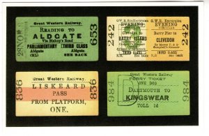 Railroad Train Tickets Postcard Great Western Railway