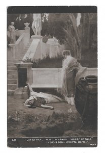 Jan Styka Artist Painting Death of Nero Vintage J.K. J Klepetar Sepia Postcard