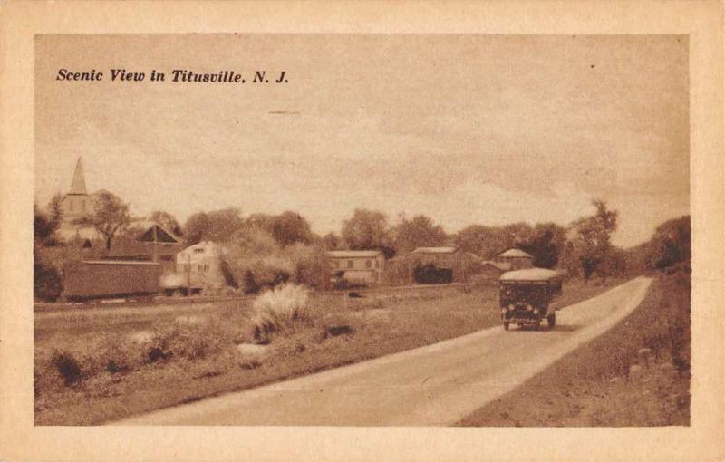 Titusville New Jersey Early Auto Scenic View Antique Postcard K93091