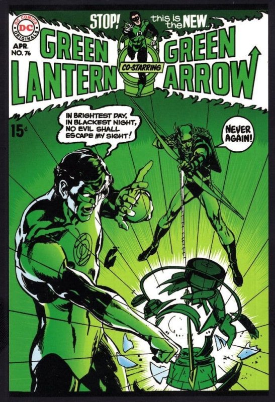 The Green Lantern Arrow 1970 DC Comic Book Issue 76 Postcard