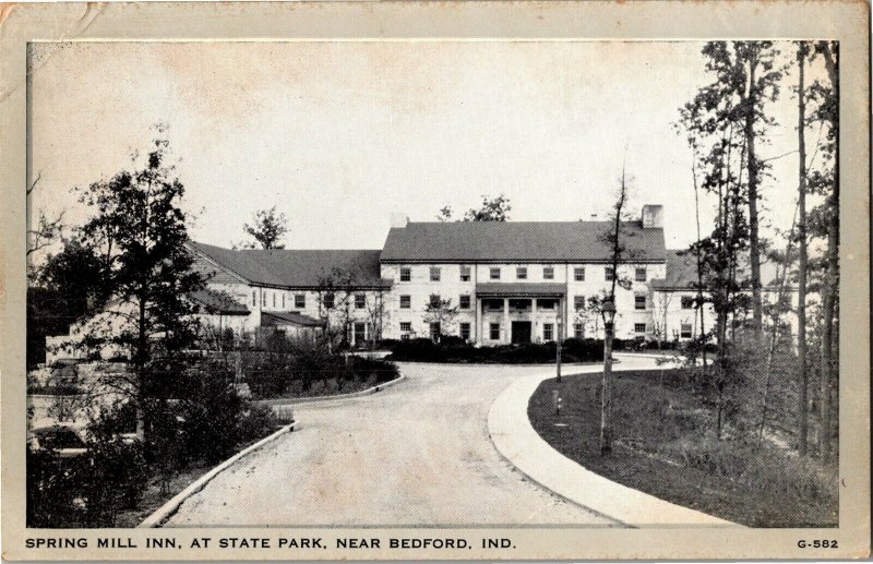 Spring Mill Inn at State Park Near Bedford IN Vintage Postcard O33