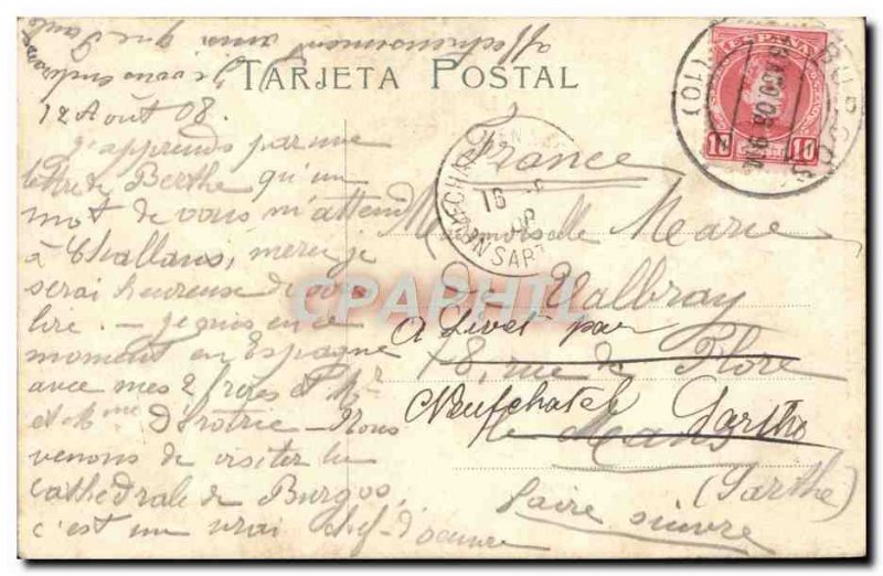 Old Postcard Burgos Arco de Fernan Gonzalez