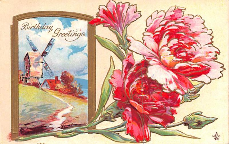 Post Card Old Vintage Antique Birthday Greetings Unused