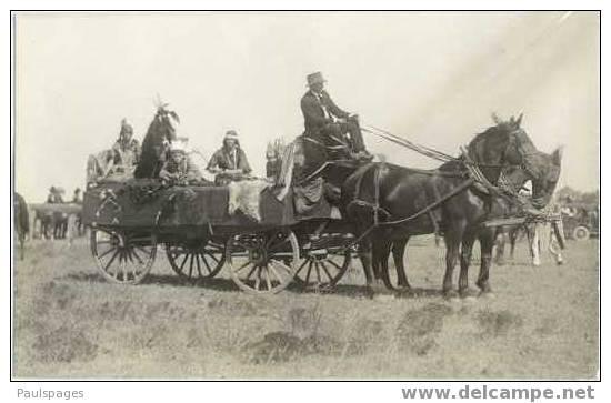 RPPC, Indians in Wagon; at a Rodeo?? Site Not Identified, AZO