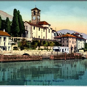 c1920s Brissago Switzerland Postcard Lake Maggiore Madonna Ponte Church Wehrli