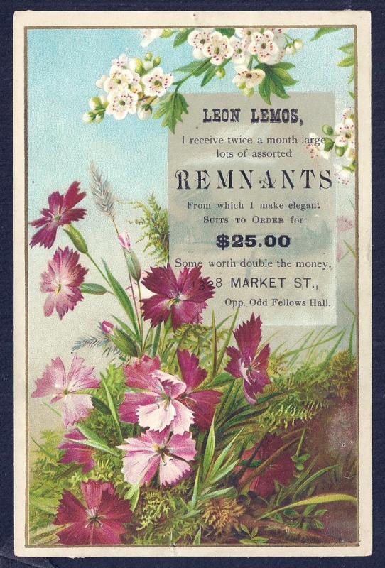 VICTORIAN TRADE CARD Leon Lemos Suits from Remnants