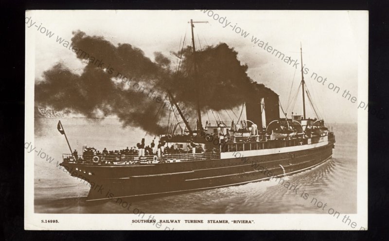F2951 - Southern Railway Turbine Steamer Ferry - Riviera - postcard