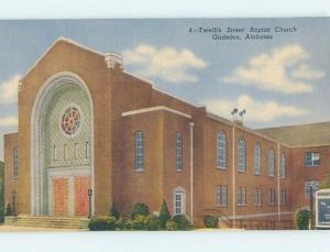 Unused Linen CHURCH SCENE Gadsden Alabama AL G3734