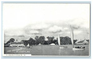 c1905 Lake Contrary Canoeing St Joseph Missouri MO Vintage Unposted Postcard