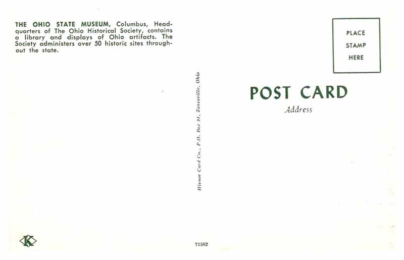 Postcard MUSEUM SCENE Columbus Ohio OH AS1801