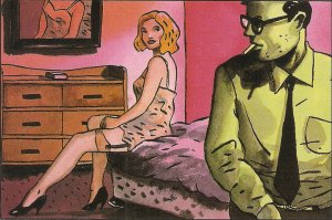 Couple. Loustal et Paringux, by Casterman  Modern risque French art postcaard