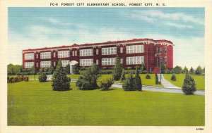 FOREST CITY North Carolina NC  ELEMENTARY SCHOOL Rutherford Co ca1940's Postcard
